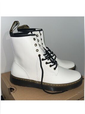 NEW! Dr. Marten White Leather Boots
